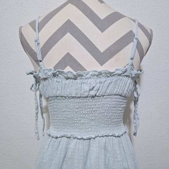 Urban Outfitters Douro Gauzey Midi Dress Light Pale Blue Green Size Small - Picture 8 of 15
